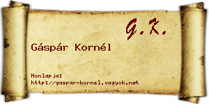 Gáspár Kornél névjegykártya