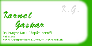 kornel gaspar business card